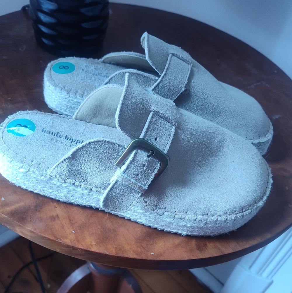 Haute Hippie Aria Tan Suede Clog Espadrilles